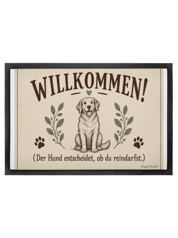 Mr. & Mrs. Panda Schmutzfänger Hund herzlich Design mit Spruch in Weiß