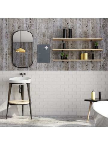 relaxdays Medizinschrank in Grau/ Weiß - (B)21,5 x (H)32 x (T)9,5 cm