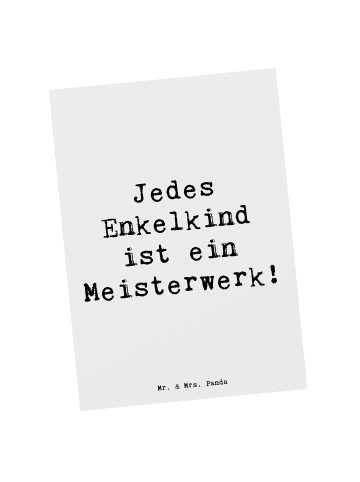 Mr. & Mrs. Panda Postkarte Spruch Enkelkinder Meisterwerk mit Sp... in Weiß