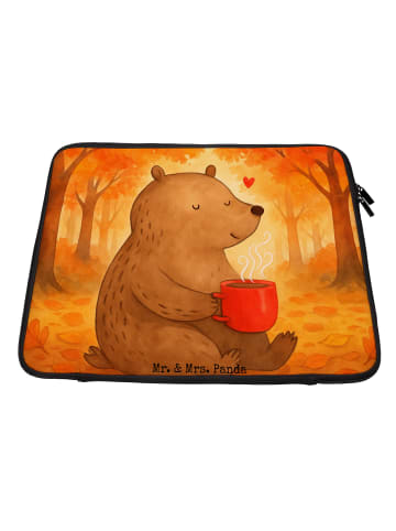 Mr. & Mrs. Panda Laptop Tasche Bär Morgenkaffee Design ohne Spruch in Weiß