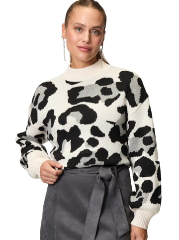 Zero  Pullover mit Leoprint in Patch CreamBlack