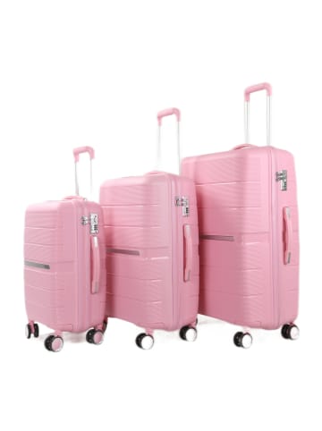 Cheffinger Reisekoffer Koffer 3 tlg Set Trolley Kofferset Handgepäck in Pink