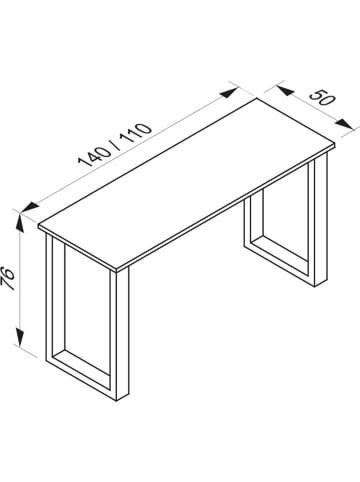 ebuy24 Esstisch XonaU 110x50cm Weiß 110 x 50 cm