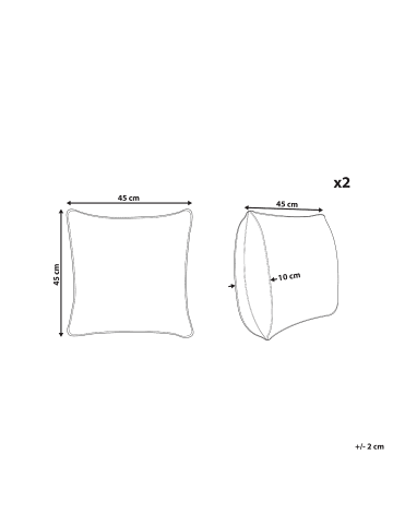 Beliani 2er-Set Gartenkissen TERMINI in Grün/Weiß