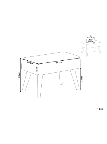 Beliani Hocker TAKOMA II in Grün/Braun - (W) 50 x (H) 34 x (L) 30 cm