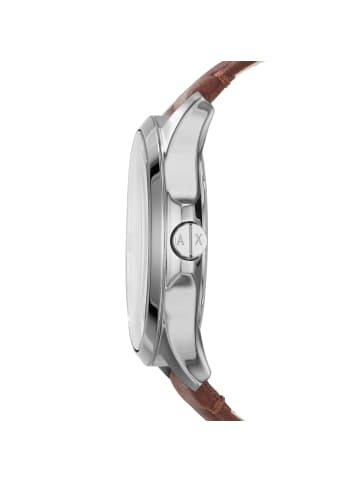 Armani Exchange Armbanduhr The Brown Leather in silber