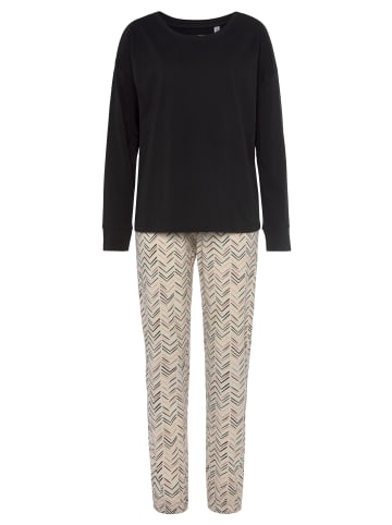 VIVANCE DREAMS Pyjama in schwarz-creme