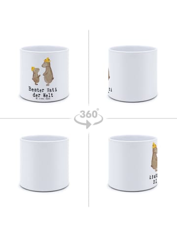 Mr. & Mrs. Panda Blumentopf Groß Bär Bester Vati der Welt mit Sp... in Weiß