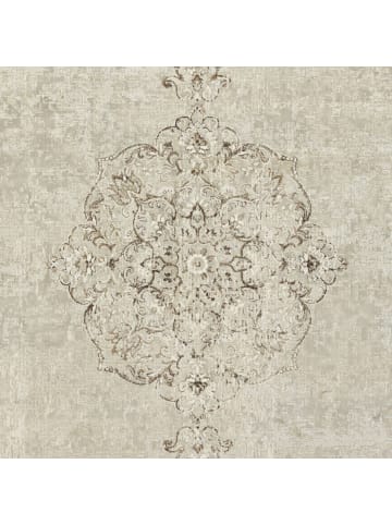 Orientalischer Samt Teppich Fransen Oriental Vintage in Creme