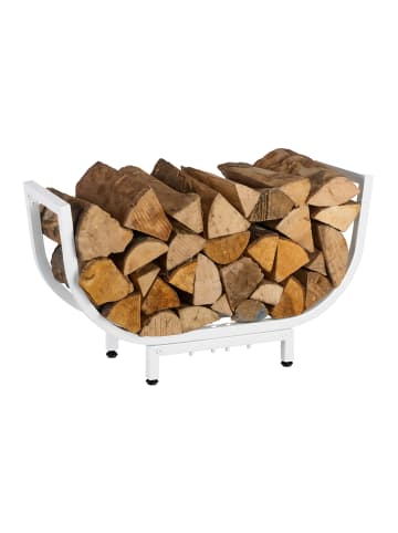 relaxdays Kaminholzregal in Weiß - (B)65 x (H)35 x (T)21 cm