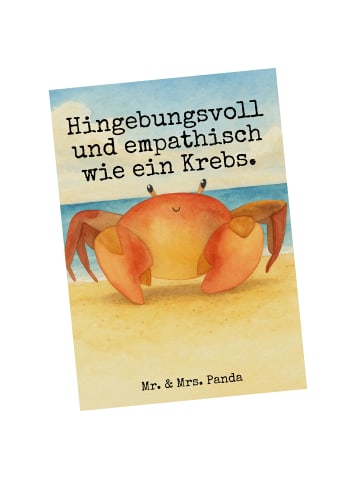 Mr. & Mrs. Panda Postkarte Sternzeichen Krebs Design mit Spruch in Weiß