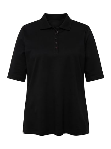 Ulla Popken Poloshirt in schwarz