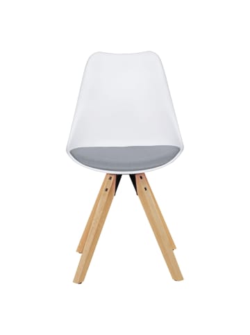 KADIMA DESIGN Esszimmerstühle 2er-Set | Stoffbezug, Holzgestell, Nordisch Modern in Weiß
