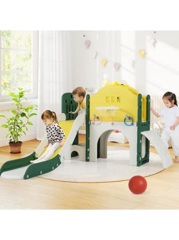 COSTWAY Kinder Rutsche mit Klettergerüst ab 1 Jahr in Gelb
