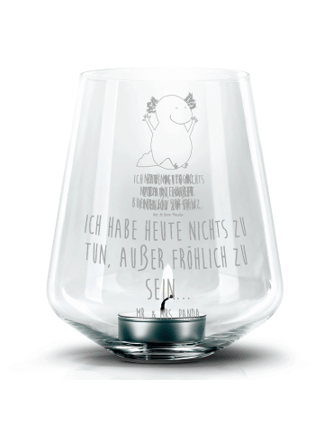 Mr. & Mrs. Panda Windlicht Axolotl Hurra mit Spruch in Transparent