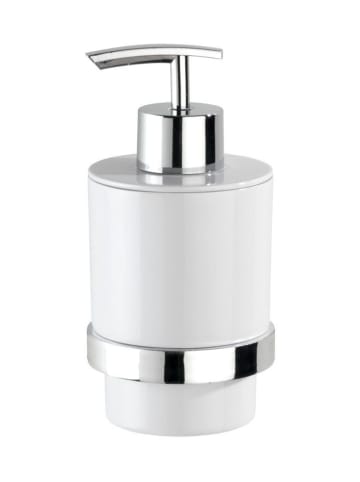 Wenko Seifenspender QUADRO mit Turbo-Loc-Befestigung in Weiß, 7 x 15 x 9,5 cm