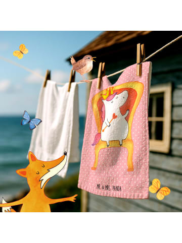 Mr. & Mrs. Panda Kinderhandtuch Einhorn Prinzessin ohne Spruch in Rot Pastell