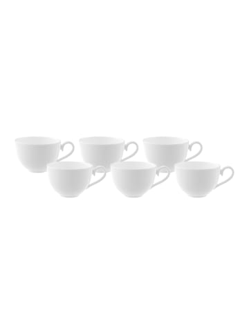 Villeroy & Boch 6er Set Kaffee- Obertasse Royal in Weiß 200 ml in weiß