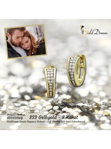 GoldDream Echtgold, 333er Gelbgold Damen Creolen Elegance Ohrring ca. 14mm