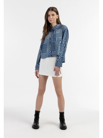 DreiMaster Damen Langarm Bluse in DUNKELMARINER DRUCK