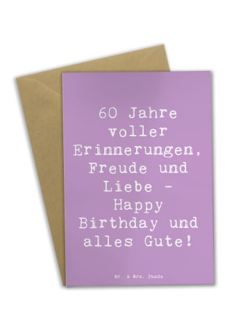 Mr. & Mrs. Panda neujahrskarte Spruch 60. Geburtstag Glückwunsch... in Lavendeltraum