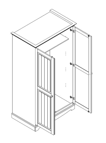 Feldmann-Wohnen Kleiderschrank Belluno Elegante Kiefer weiß (RAL9010) lackiert 107 / 64 / 190cm