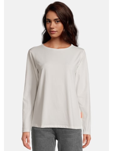 Salzhaut Rundkragen Langarmshirt für Damen in weiß