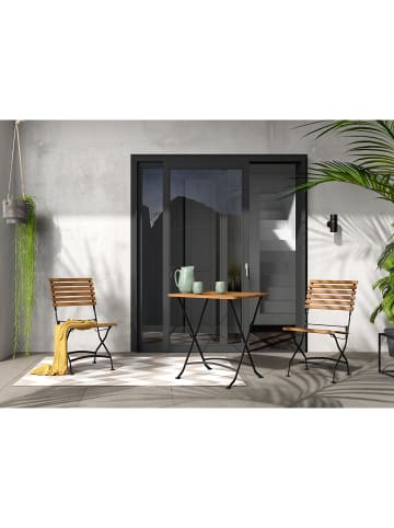 home24 Gartenessgruppe Tuscany I (3-tlg.) in Akazie Schwarz