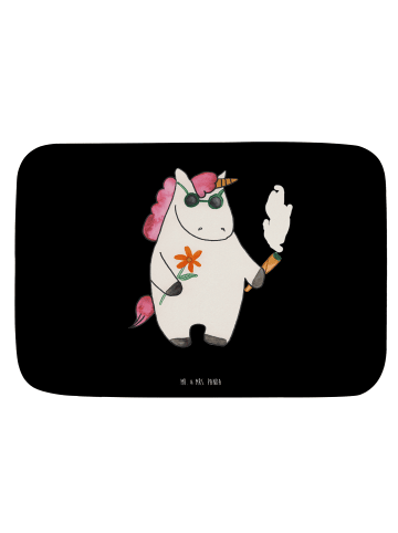 Mr. & Mrs. Panda Badezimmer Matte Einhorn Woodstock ohne Spruch in Schwarz