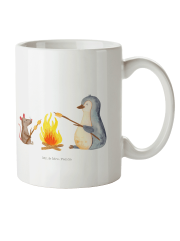 Mr. & Mrs. Panda Tasse Pinguin Lagerfeuer ohne Spruch in Weiß