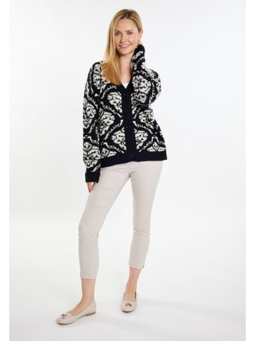 Usha Damen Strickcardigan in Schwarz Creme