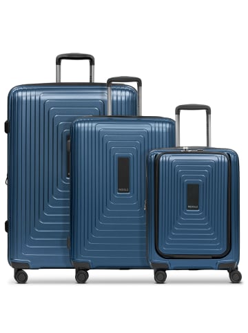 Redolz Essentials 14 4 Rollen Kofferset 3-teilig mit Dehnfalte in dark blue metallic