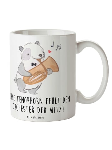 Mr. & Mrs. Panda Tasse Tenorhorn Witz mit Spruch in Weiß