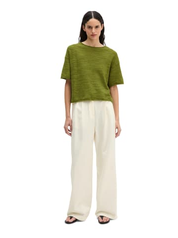 Marc O'Polo Slub-Kurzarm-Pullover loose in Shaded Fern
