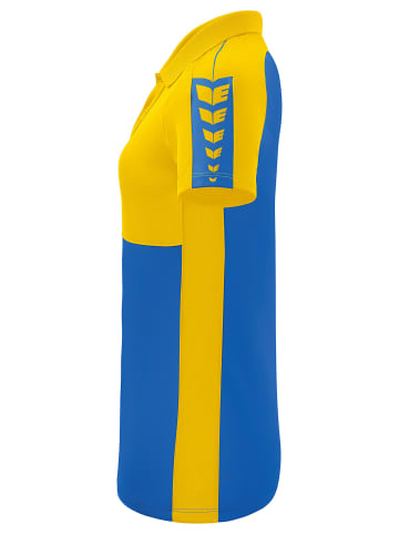 erima Damen Six Wings Poloshirt in new royal/gelb