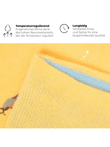 von Jungfeld Gemusterte Socken Signature Icons in Moth - Daffodil Yellow