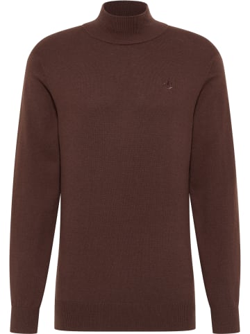 DreiMaster Klassik Basic Feinstrickpullover in Dunkelbraun