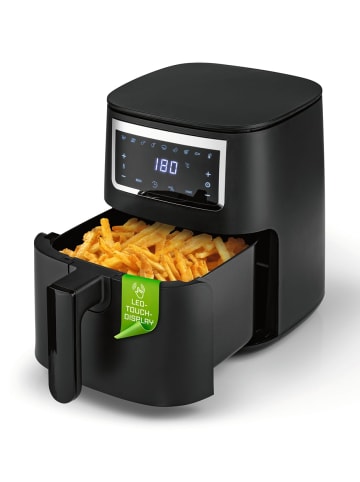 Gourmet Maxx Heißluft-Fritteuse Digital 4l 1300W schwarz matt Schwarz