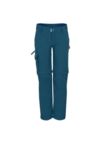 Trollkids Zipp-Off-Trekkinghose Slim Fit Oppland in petrol