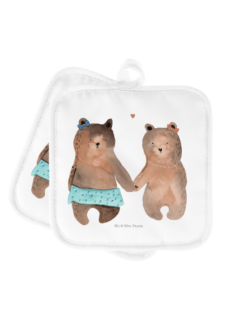 Mr. & Mrs. Panda Topfuntersetzer Bär Freundin ohne Spruch in Weiß