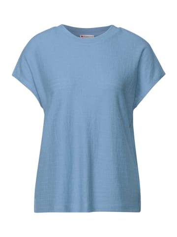 Street One Shirt mit Streifenstruktur in Blau