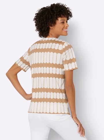 WITT WEIDEN Shirt in camel-ecru-bedruckt
