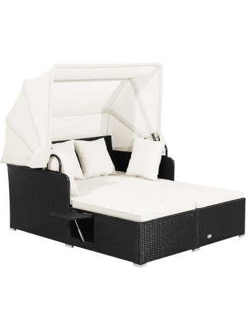 COSTWAY Sonnenliege 2-Personen mit Baldachin in Weiß