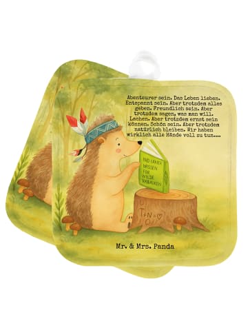 Mr. & Mrs. Panda Topfuntersetzer Igel Federschmuck Design mit Sp... in Weiß