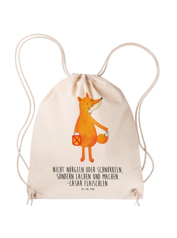 Mr. & Mrs. Panda Gym-Tasche Fuchs Laterne mit Spruch in Creme