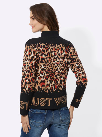 WITT WEIDEN Pullover in schwarz-camel-gemustert