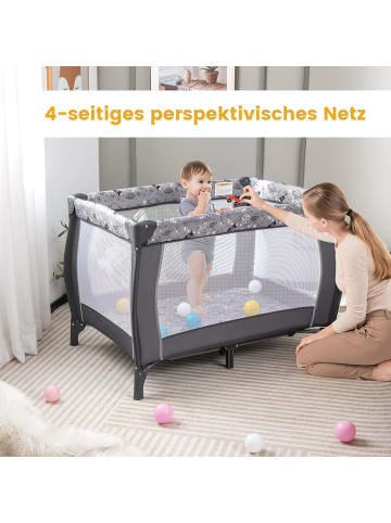 COSTWAY 4 in 1 Beistellbett in Grau
