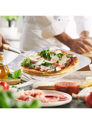 relaxdays Pizzaschaufel in Natur/ Silber