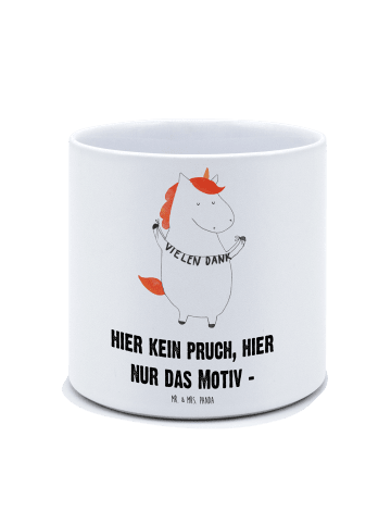 Mr. & Mrs. Panda Blumenkübel Einhorn Dankeschön mit Spruch in Weiß