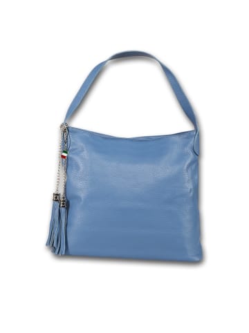 Florence Leder Schultertasche Florence Tasche jeansblau ca. 40cm